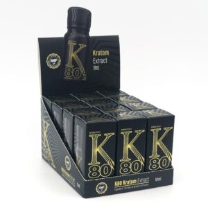 K-80 Extract Kratom Liquid Shot - display box 10ml 12 bottles