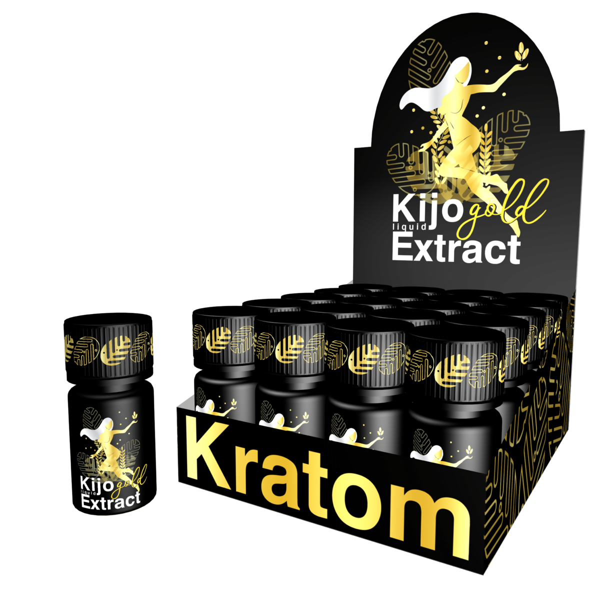 Kijo Kratom Gold Extract Liquid Shot – display box