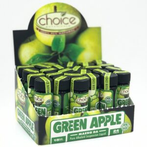 Choice Botanicals Green Apple Kratom Liquid Shot - display box 15ml 24 bottles