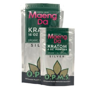 OPMS Silver Green Vein Maeng Da Kratom Powder