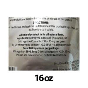OPMS Silver Green Vein Maeng Da Kratom Powder