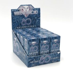 White Diamond 80 Kratom Extract Liquid Shot - display box