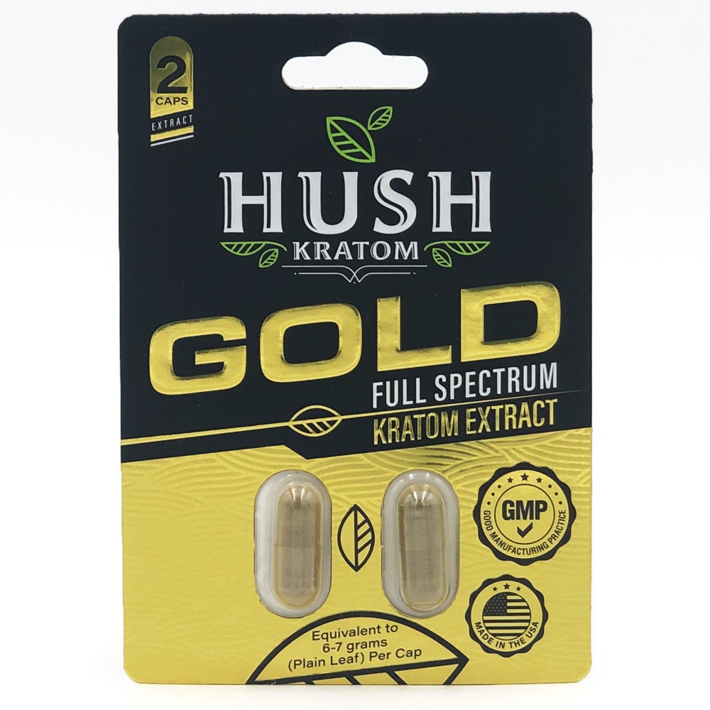 HUSH GOLD Kratom Extract  Capsules – 2 count