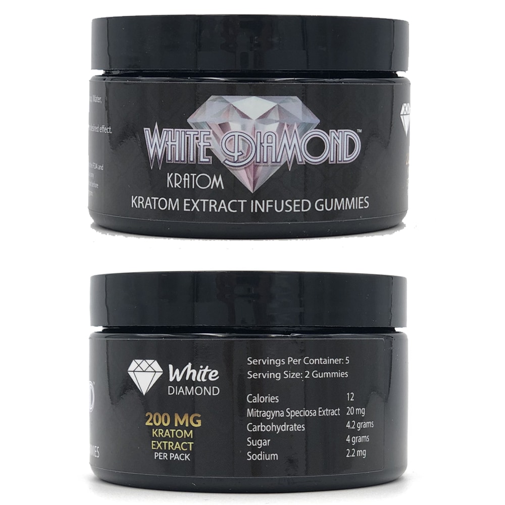 White Diamond Kratom Extract Infused Gummies – 3 Flavors
