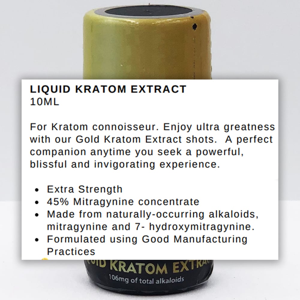 MAHA Gold Kratom Extract Shot, 10ml
