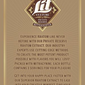 Lit Culture Butterscotch Kratom Shot 110mg 15mL