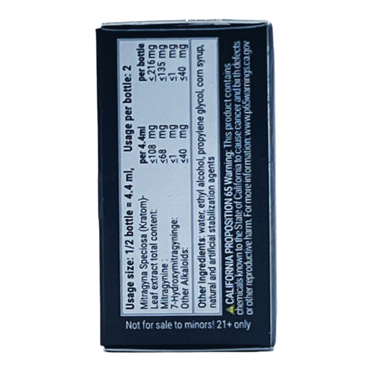 Black OPMS Kratom Extract Shot 375mg 8.8mL