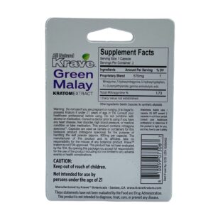 Krave Exotic Green Malay Kratom Extract Capsules 2ct