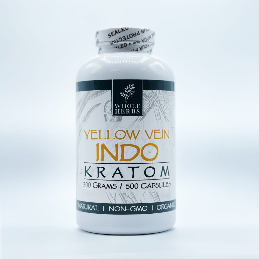 Whole Herbs Yellow Vein INDO Kratom Capsules – 300g