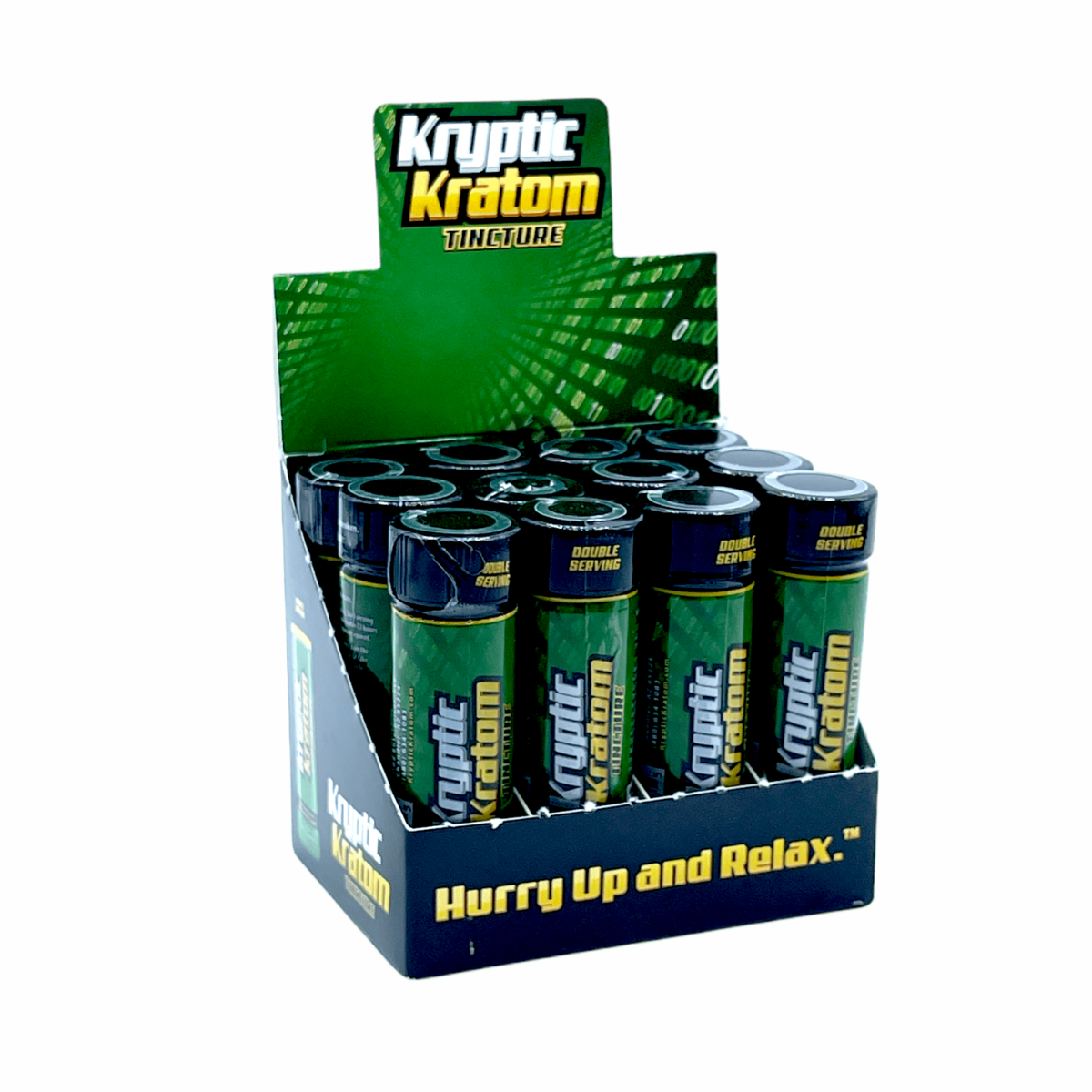 Kryptic Kratom Extract Liquid Shot – display box 15ml 12 bottles