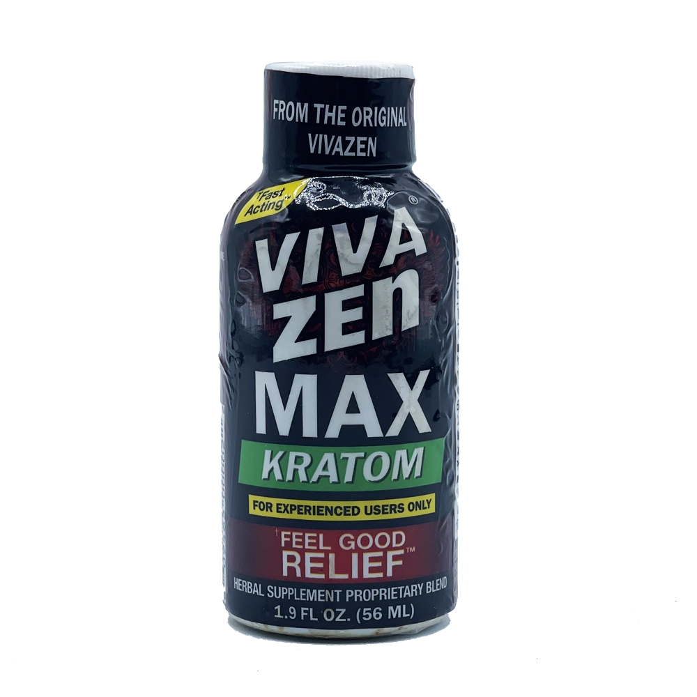 VIVAZEN 2X Extra Strength (MAX) Extract Kratom Liquid Shot – display box 56ml 12 bottles