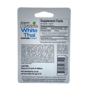 Krave Exotic White Thai Kratom Extract Capsules 2ct