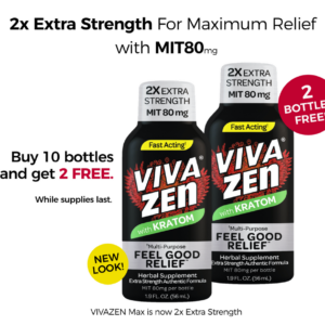 VIVAZEN 2X Extra Strength MARCH DEAL Indo Kratom Extract Liquid Shot - 56 ml 12 bottles