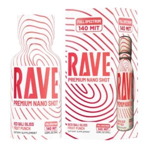 Rave Red Bali Bliss Kratom Shot, 140mg, 15mL