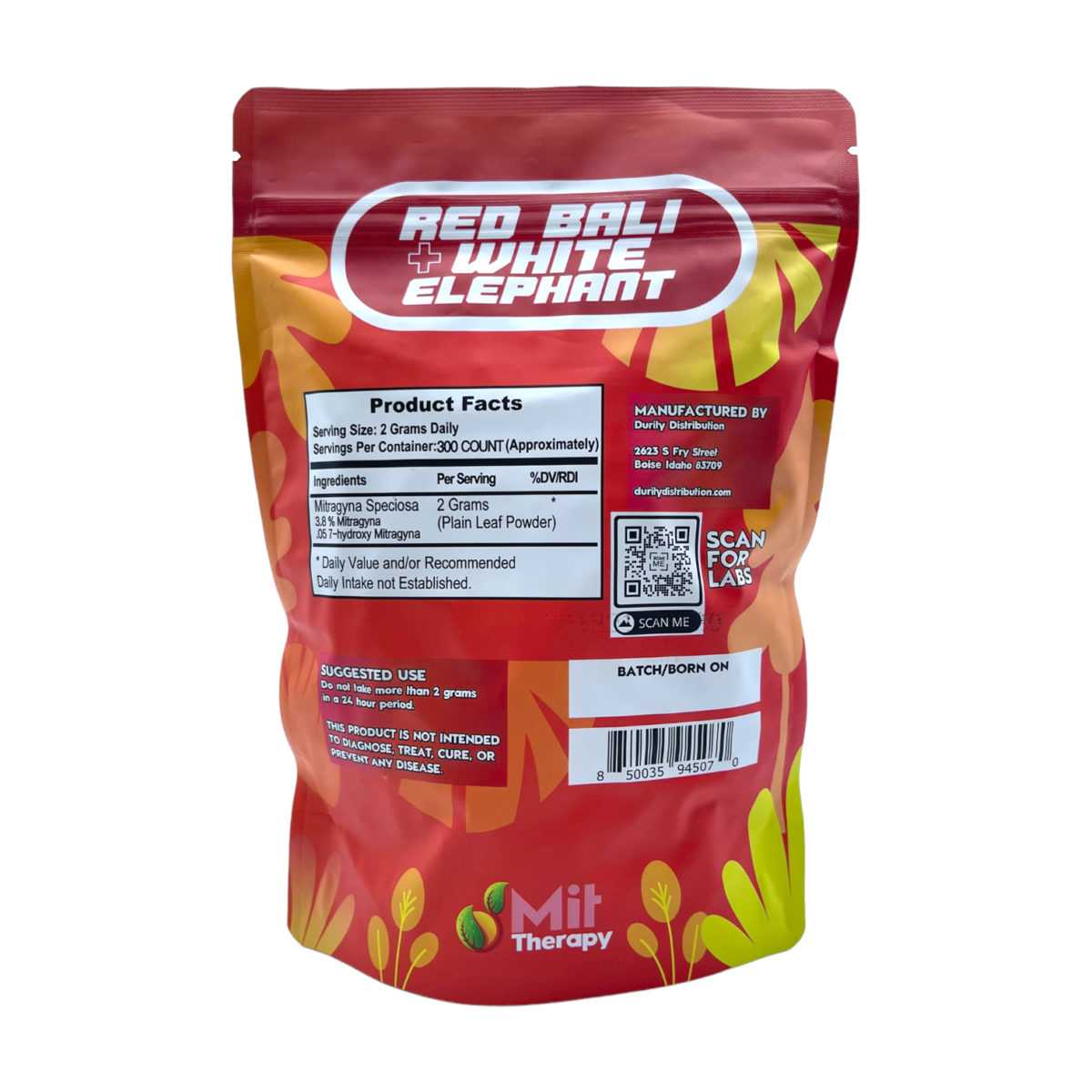 MIT Therapy Red Bali White Elephant Extract Enhanced Kratom Capsules