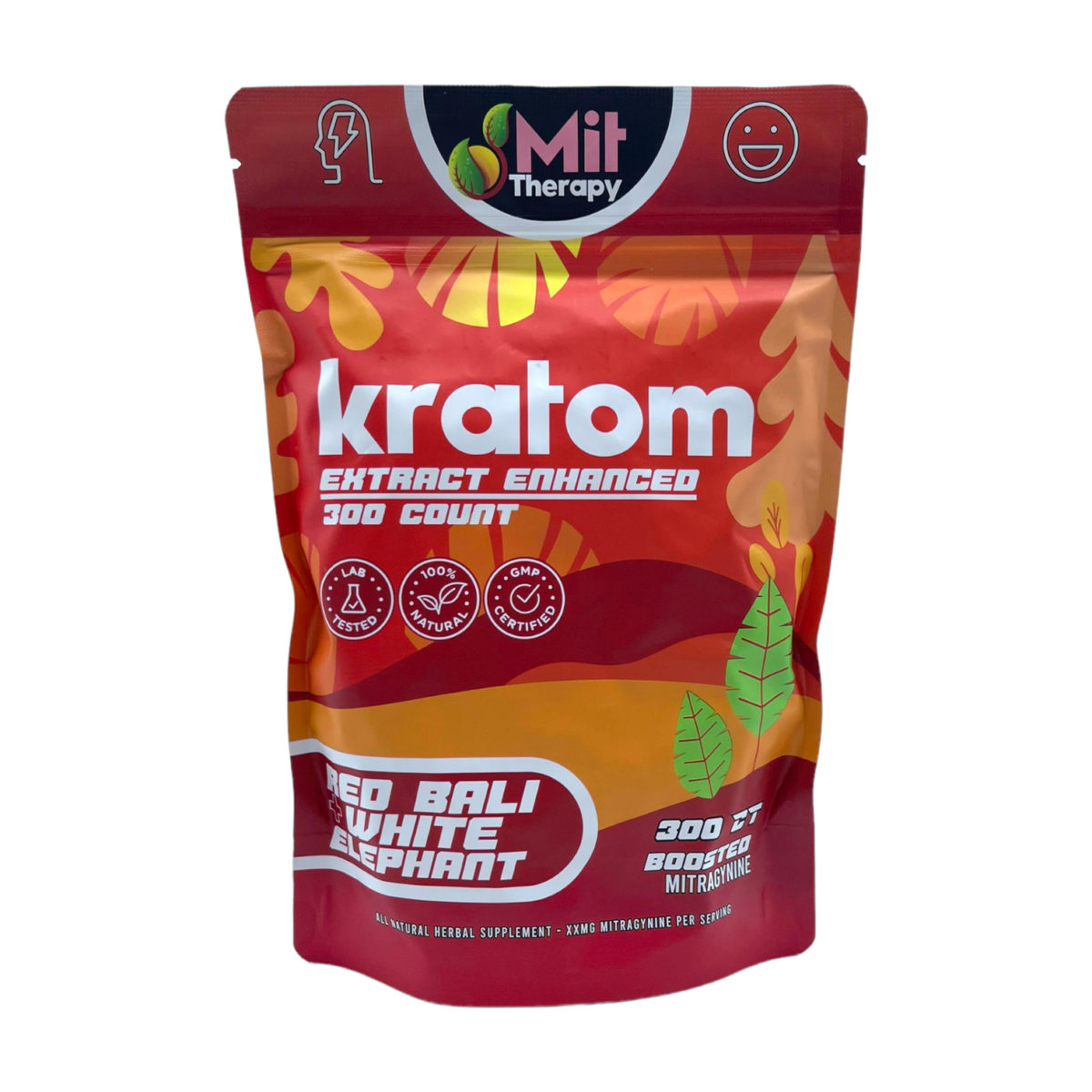 MIT Therapy Red Bali White Elephant Extract Enhanced Kratom Capsules