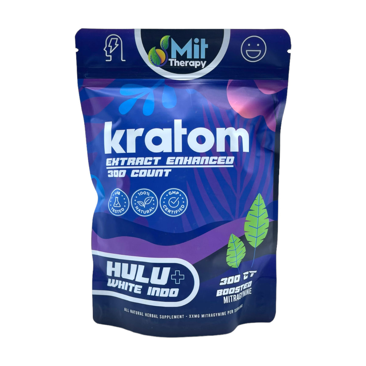 MIT Therapy Extract Enhanced Kratom Capsules, Hulu White Indo
