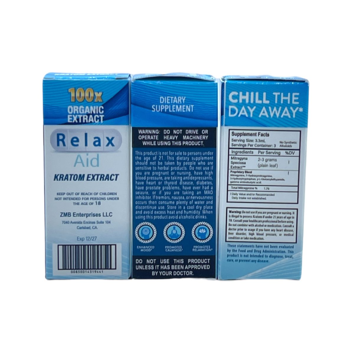 Relax Aid 100X Kratom Extract Liquid Shot – 10ml