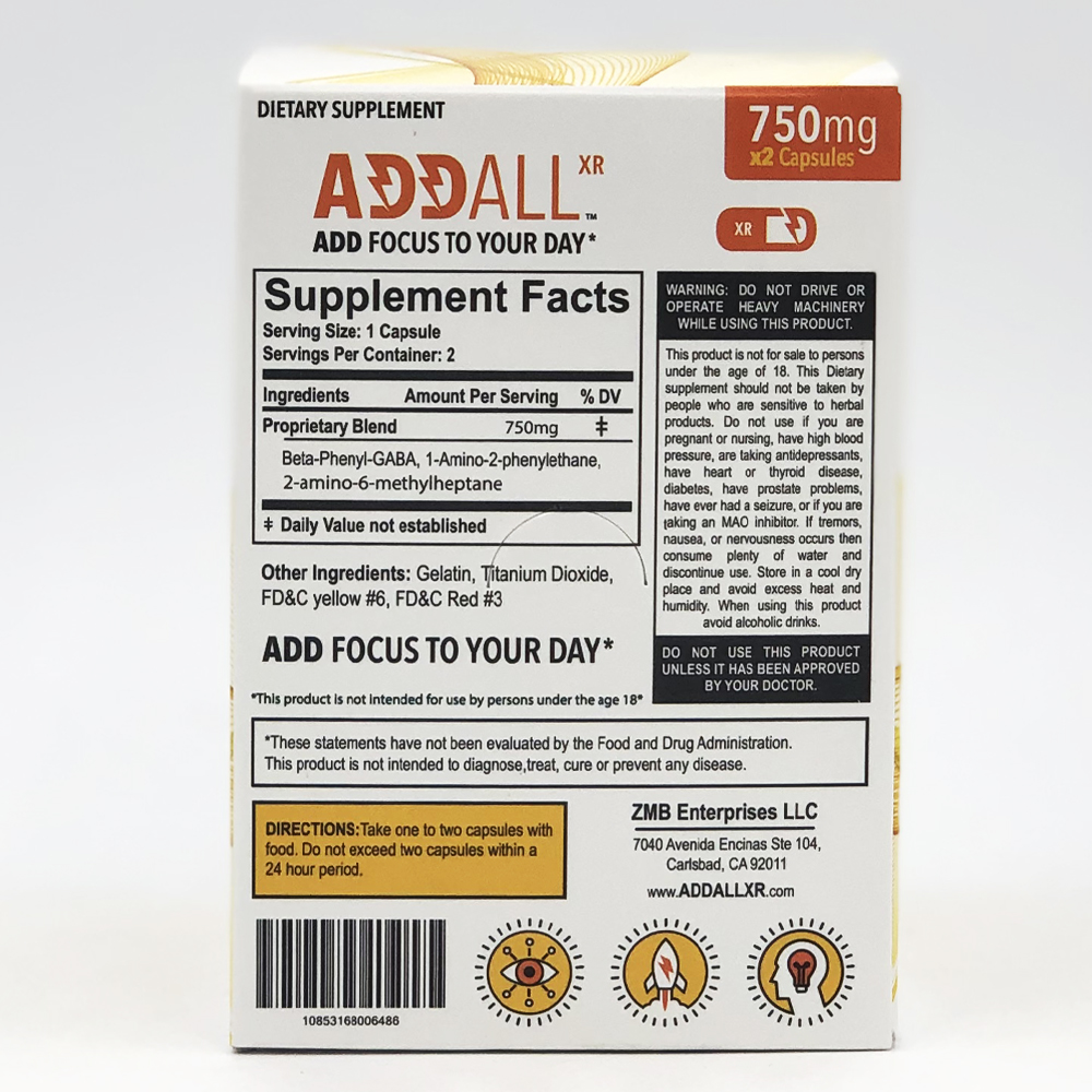 Addall XR Proprietary Blend 750mg Capsule, 2 count
