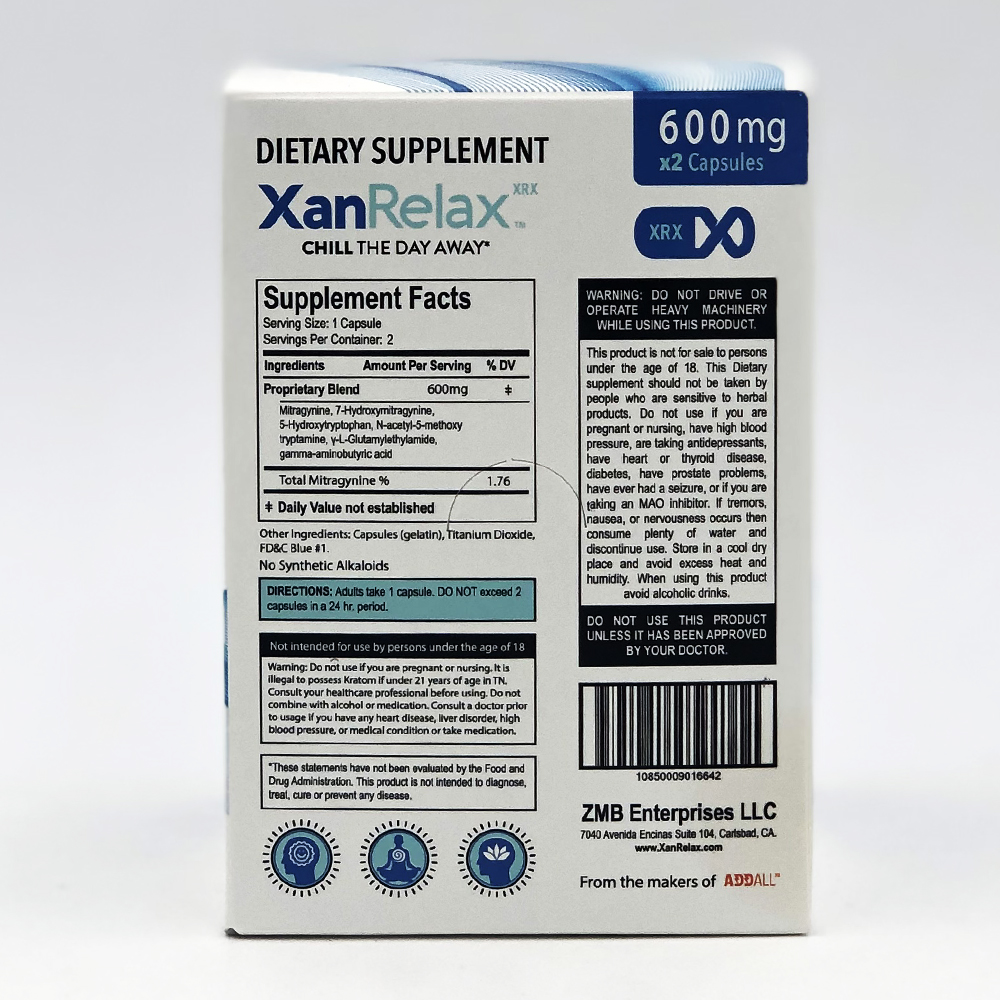 XanRelax Proprietary Blend Capsule – 600mg, 2 count