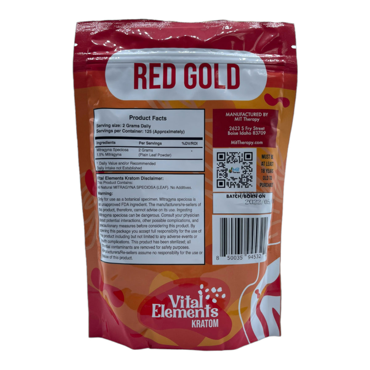 Vital Elements Red Gold Kratom Powder