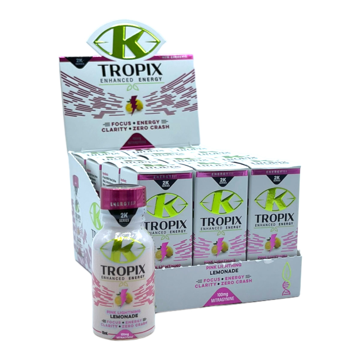 K-Tropix Lemonade 2K Series Energy Blend Kratom Shot – 15ml SALE 8+4 Free