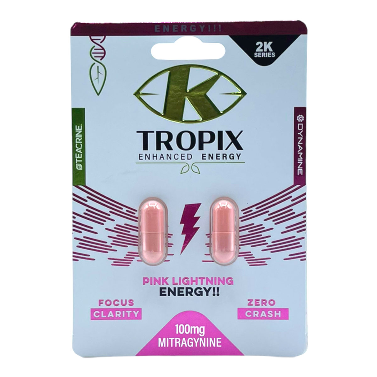 K-Tropix Pink Lightning Kratom Capsules – 2ct