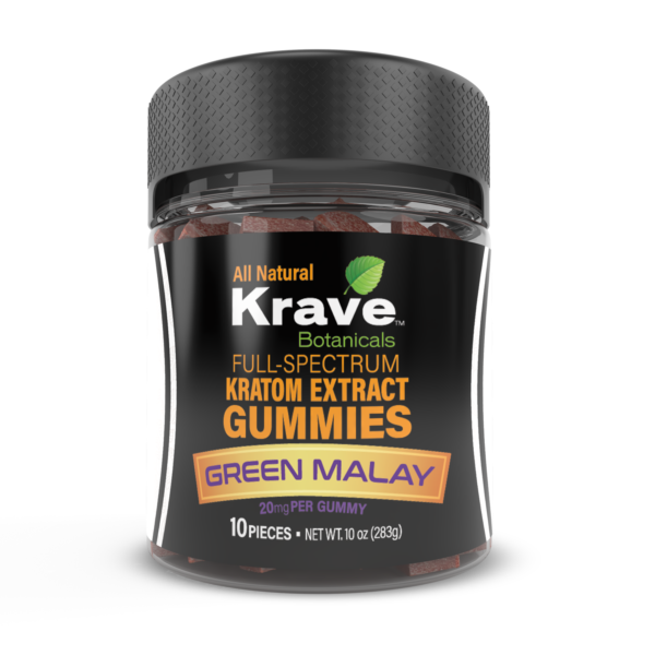 Krave Green Malay Full Spectrum Kratom Extract Gummy – 10ct