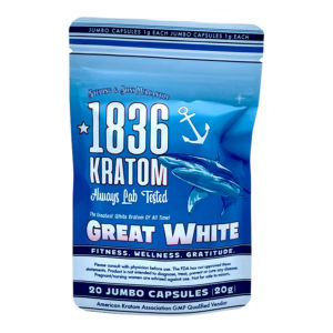 1836 Kratom Great White Jumbo Capsules