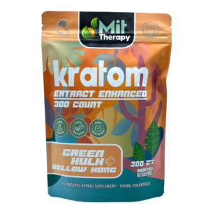 MIT Therapy Extract Enhanced Kratom Capsules, Green Hulk Yellow Kong