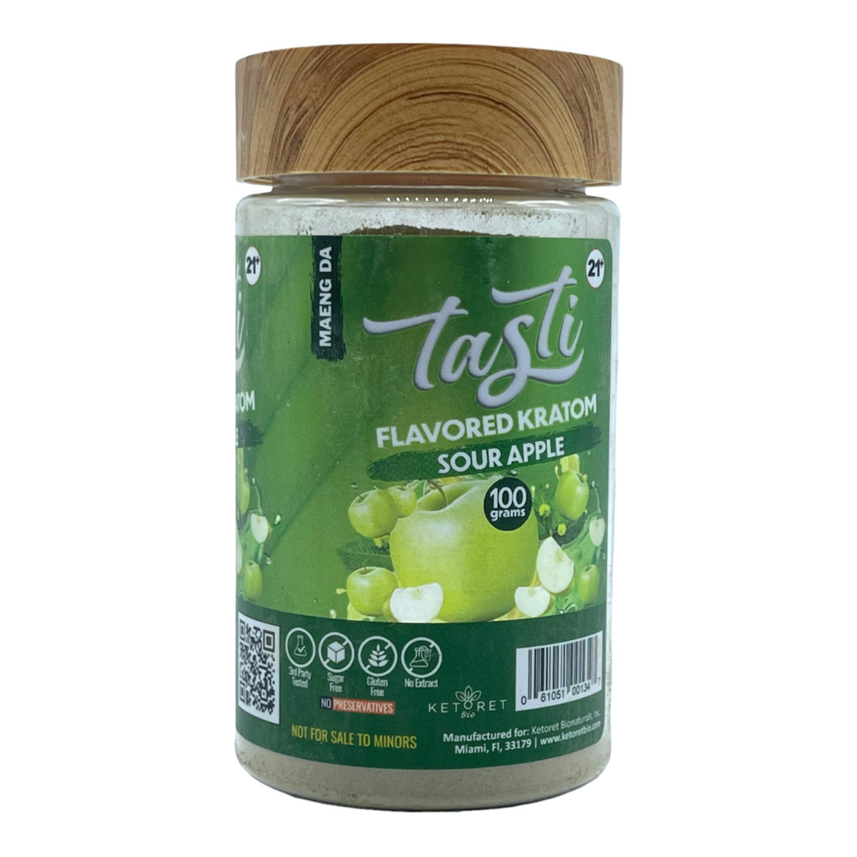 Tasti Sour Apple Kratom Powder – 100 grams