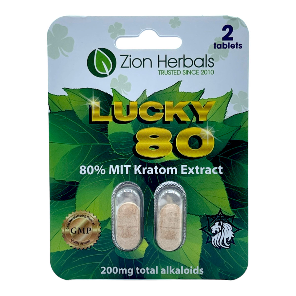 Zion Herbals Lucky 80 Kratom Extract Tablets – 2 count