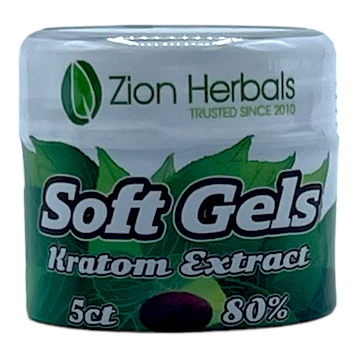 Zion Herbals Soft Gels Kratom Extract 80% – 5 count
