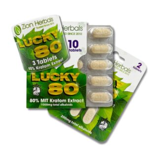 Zion Herbals Lucky 80 Kratom Extract Tablets