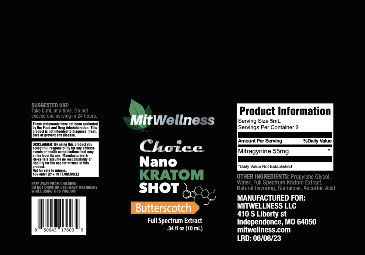 Mit Wellness Choice NANO Butterscotch Kratom Shot – 10ml