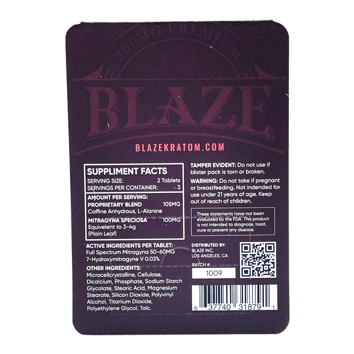 Blaze Red Relaxed Kratom Extract Tablets – 6 count