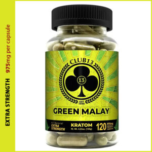 Club 13 Extra Strength Green Malay Kratom Capsules