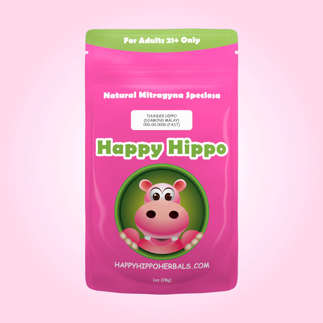 Happy Hippo Diamond White Vein Malay Kratom Powder – Thunder Hippo