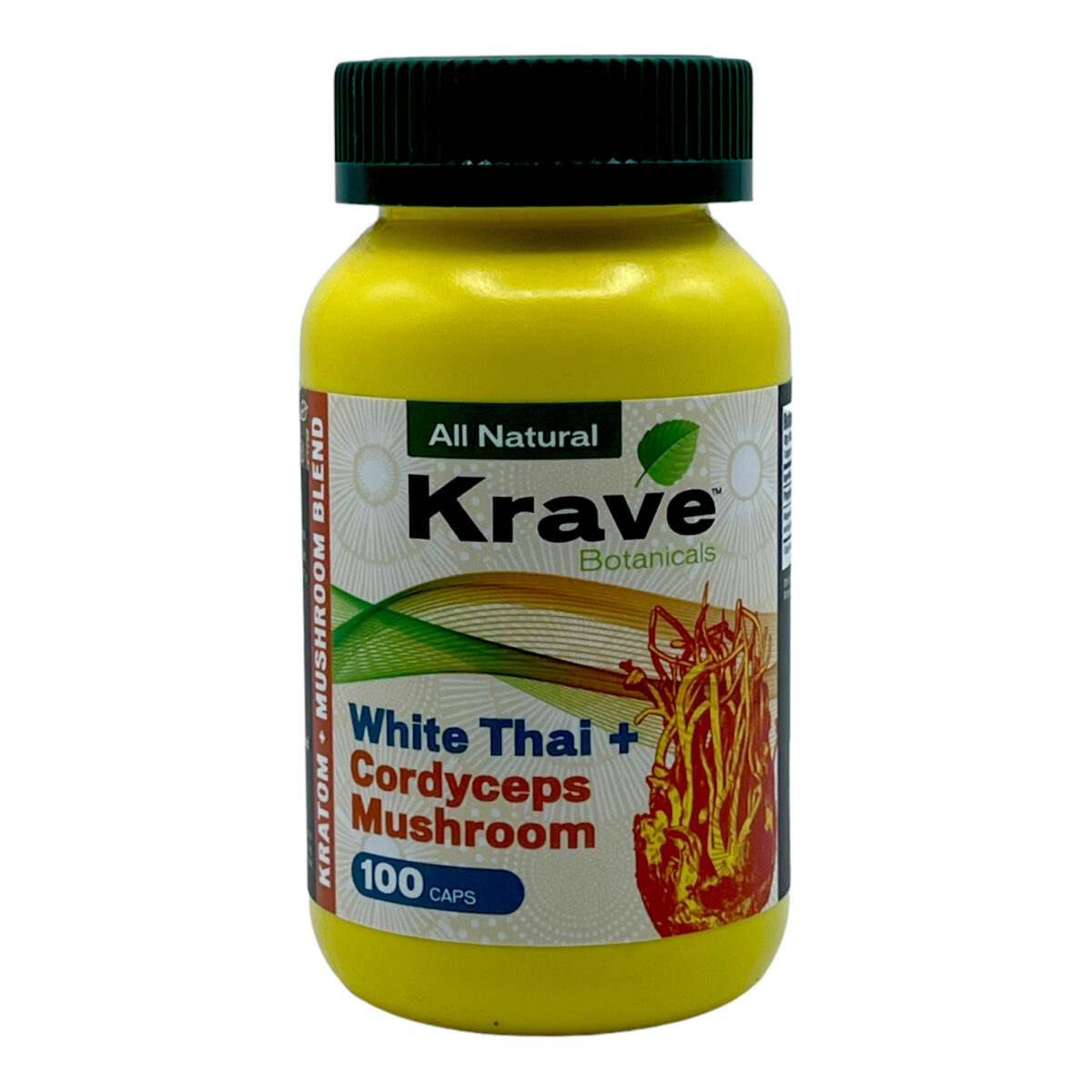 Krave White Thai Cordyceps Mushroom Blend Kratom Capsules