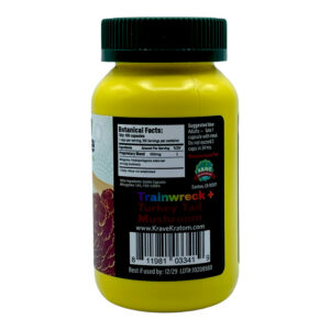 Krave Trainwreck Turkey Tail Mushroom Blend Kratom Capsules