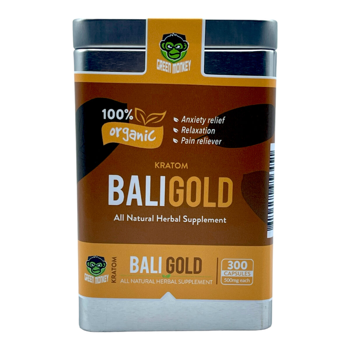 Green Monkey Bali Gold Kratom Capsules