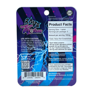 Rave Kratom Max Strength Kratom Extract Tablets – 5 ct