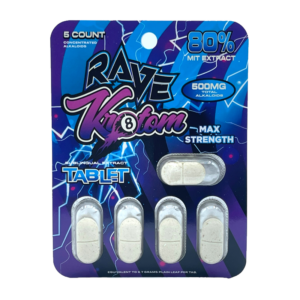 Rave Kratom Max Strength Kratom Extract Tablets - 5 ct