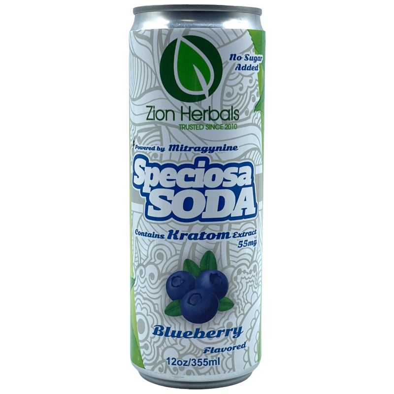 Zion Herbals Kratom Extract Speciosa Soda – Blueberry