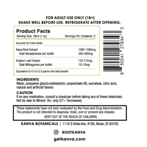 Kanva Focus and Flow Enhanced Blend Kratom Shot – 60mL