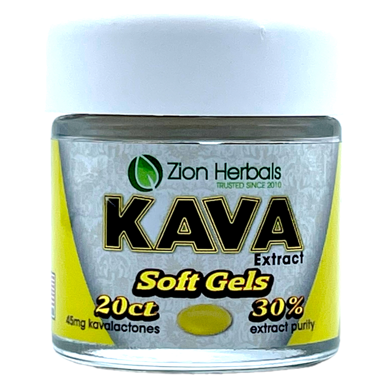 Zion Herbals Kava Extract Soft Gels 30% – 20ct