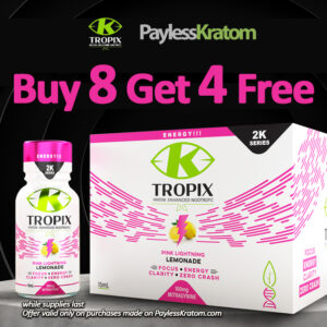K-Tropix Lemonade 2K Series Energy Blend Kratom Shot - 15ml SALE 8+4 Free