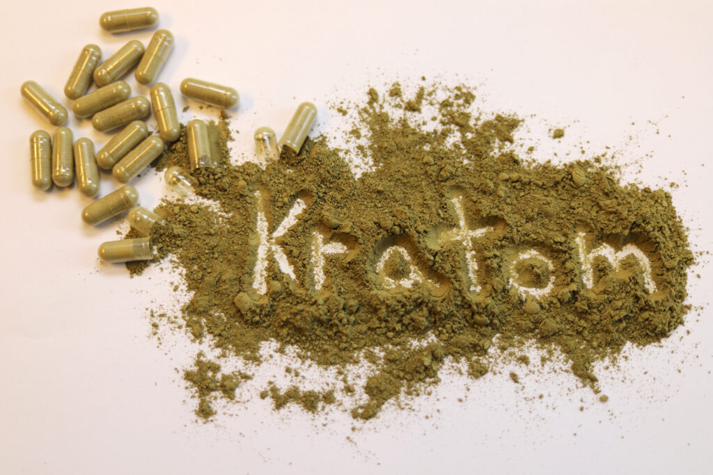 Kratom written in capsule powder