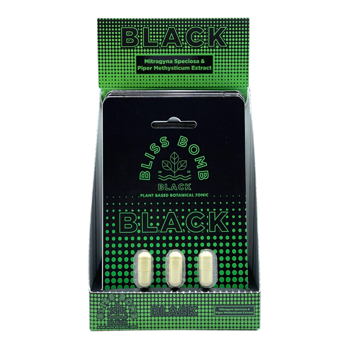 Bliss Bomb Black Kava Kratom Extract Capsules – 3ct.