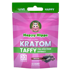 Happy Hippo Mocha Kratom Taffy Extract Chews - 6ct